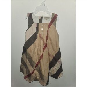 Burberry Beige and Red Plaid Dress
